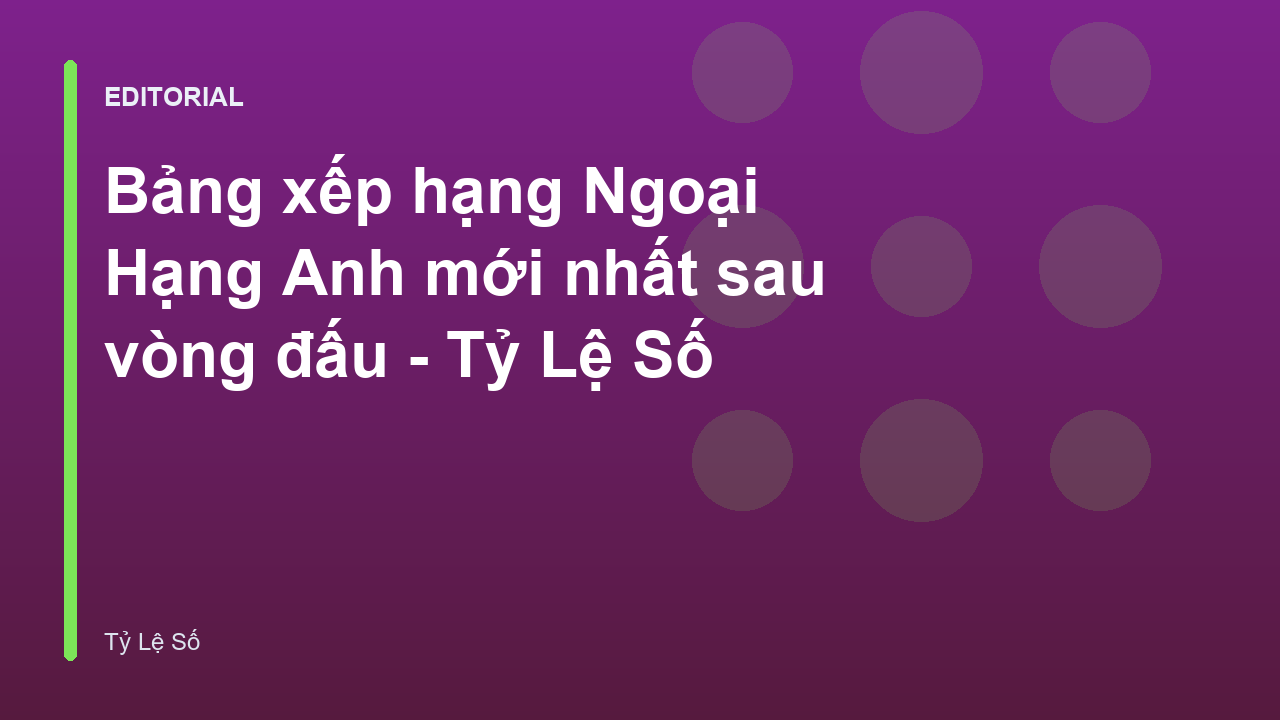 Bảng xếp hạng Ngoại Hạng Anh mới nhất